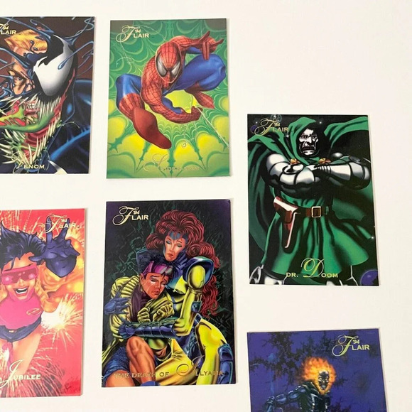 Vintage 1994 Lot of 11 Flair Cards Marvel Xmen Ghost Rider Doom Venom Spiderman - Picture 3 of 14